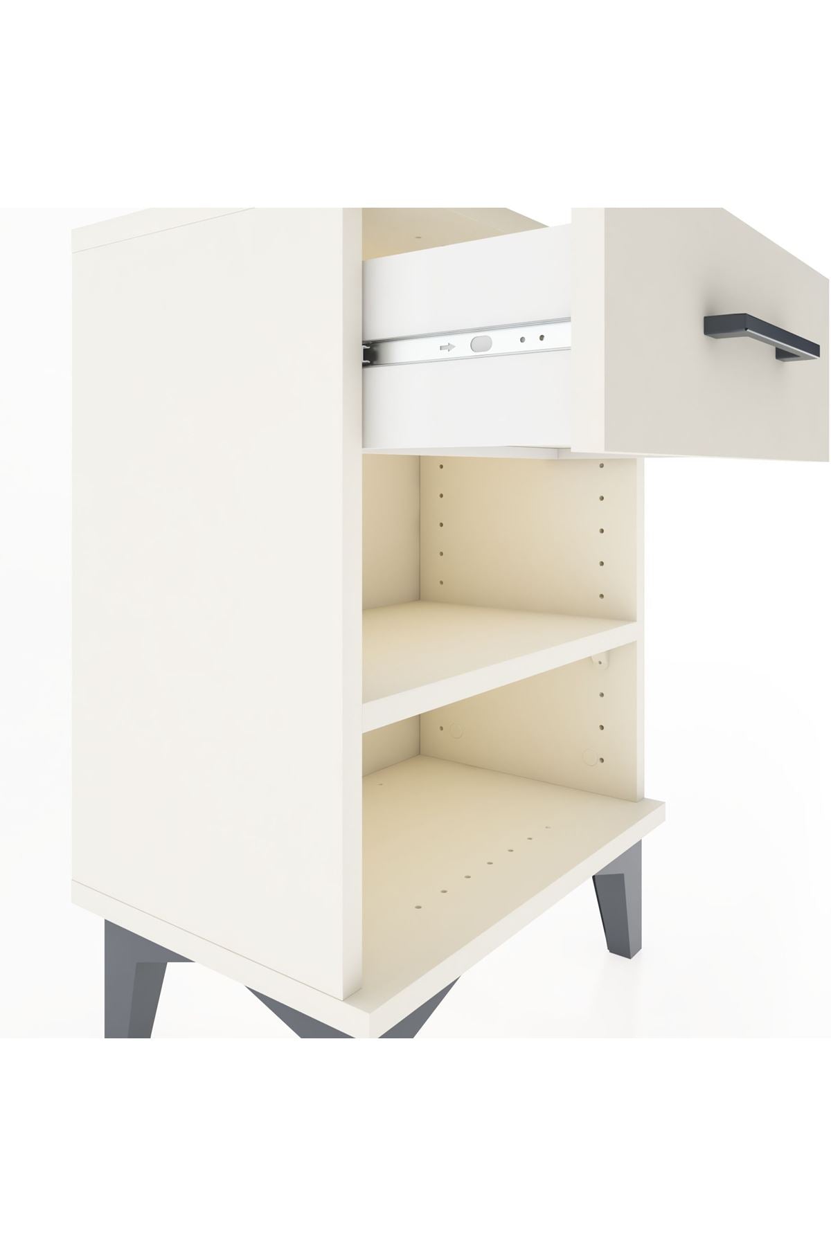 Arges Komodin Tek Raflı Tek Çekmeceli 44x30x64 Aytaşı-Aytaşı