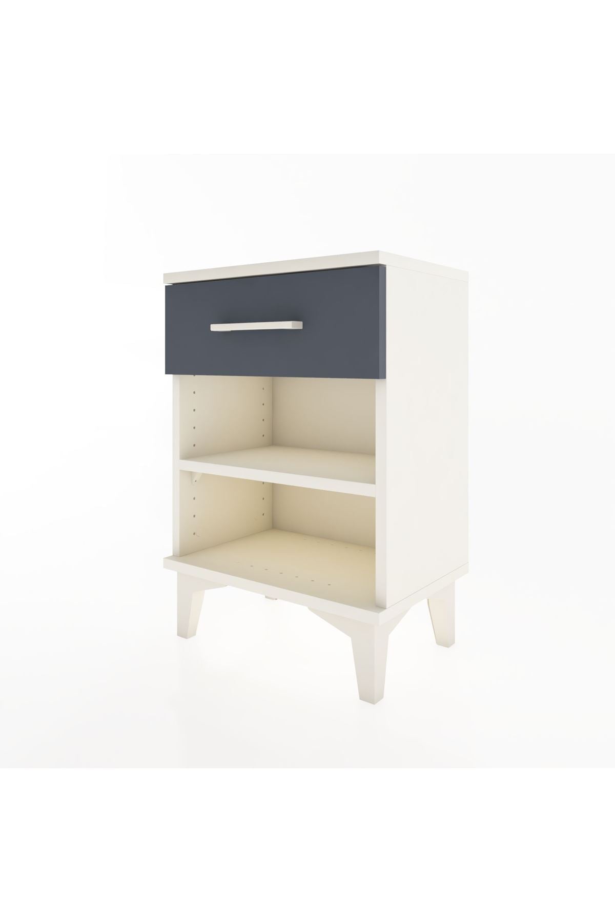 Arges Komodin Tek Raflı Tek Çekmeceli 44x30x64 Aytaşı-Antrasit