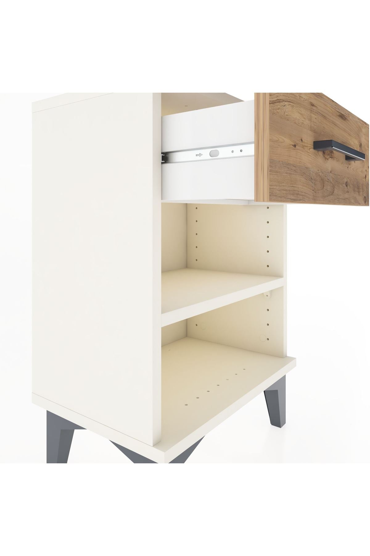 Arges Komodin Tek Raflı Tek Çekmeceli 44x30x64 Aytaşı-Çam