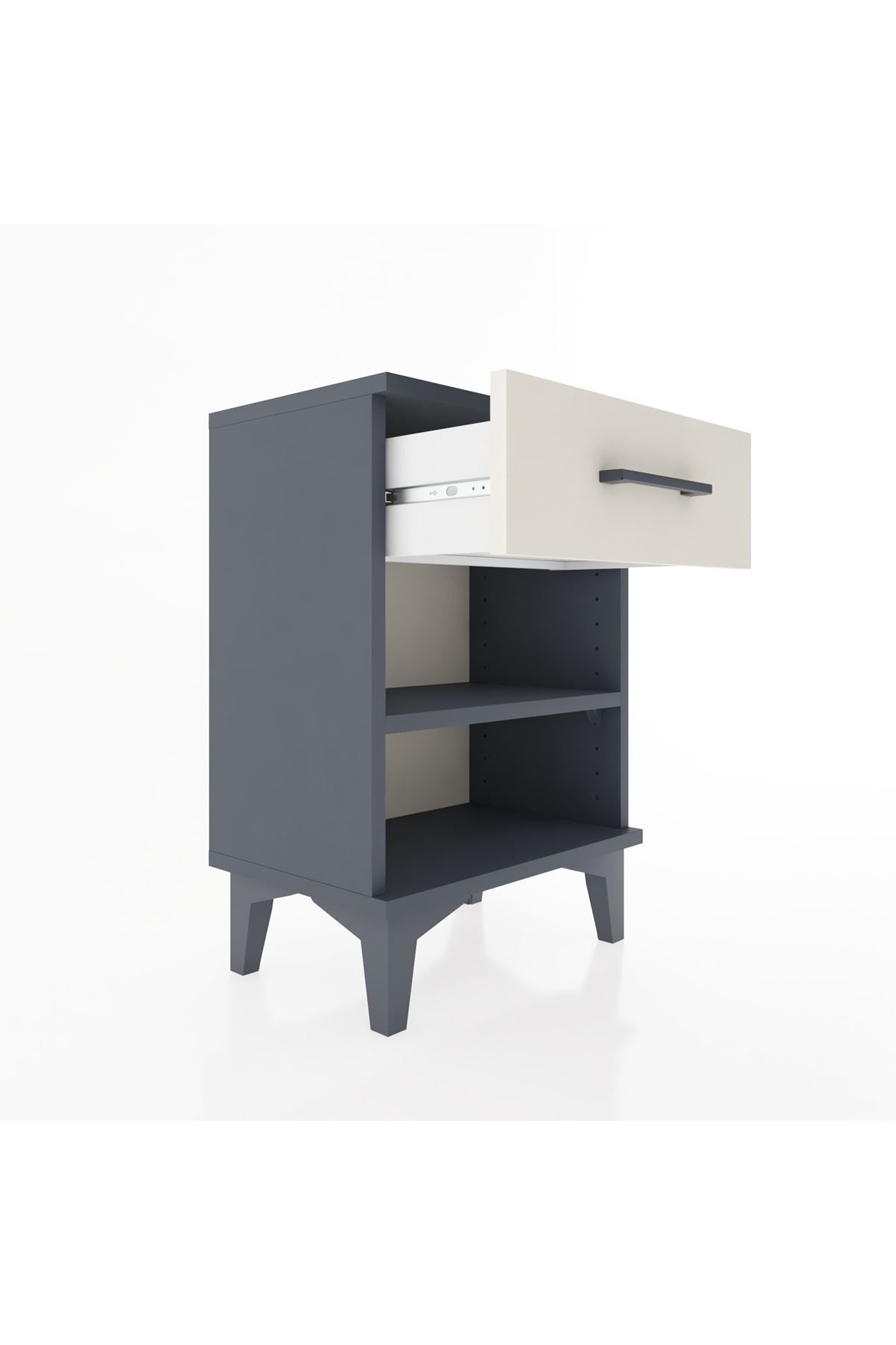 Arges Komodin Tek Raflı Tek Çekmeceli 44x30x64 Antrasit-Aytaşı