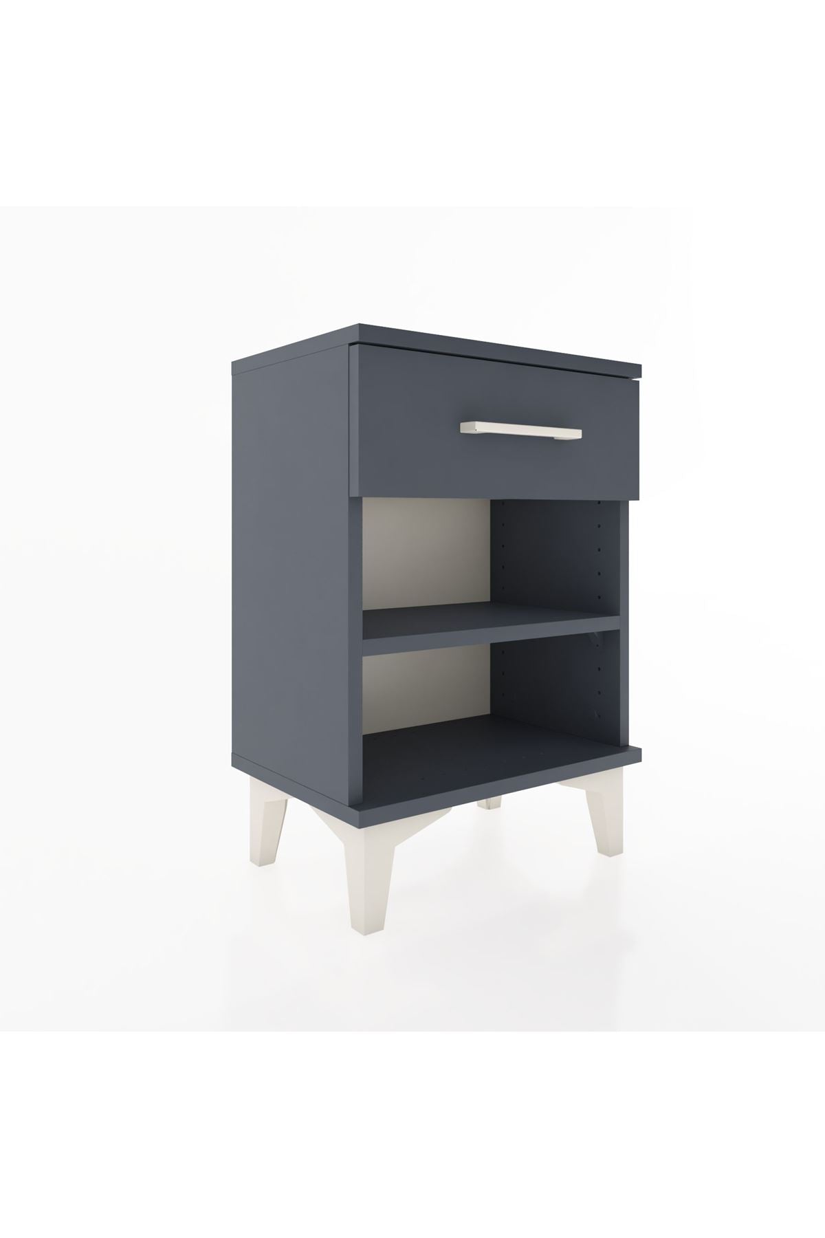 Arges Komodin Tek Raflı Tek Çekmeceli 44x30x64 Antrasit-Antrasit