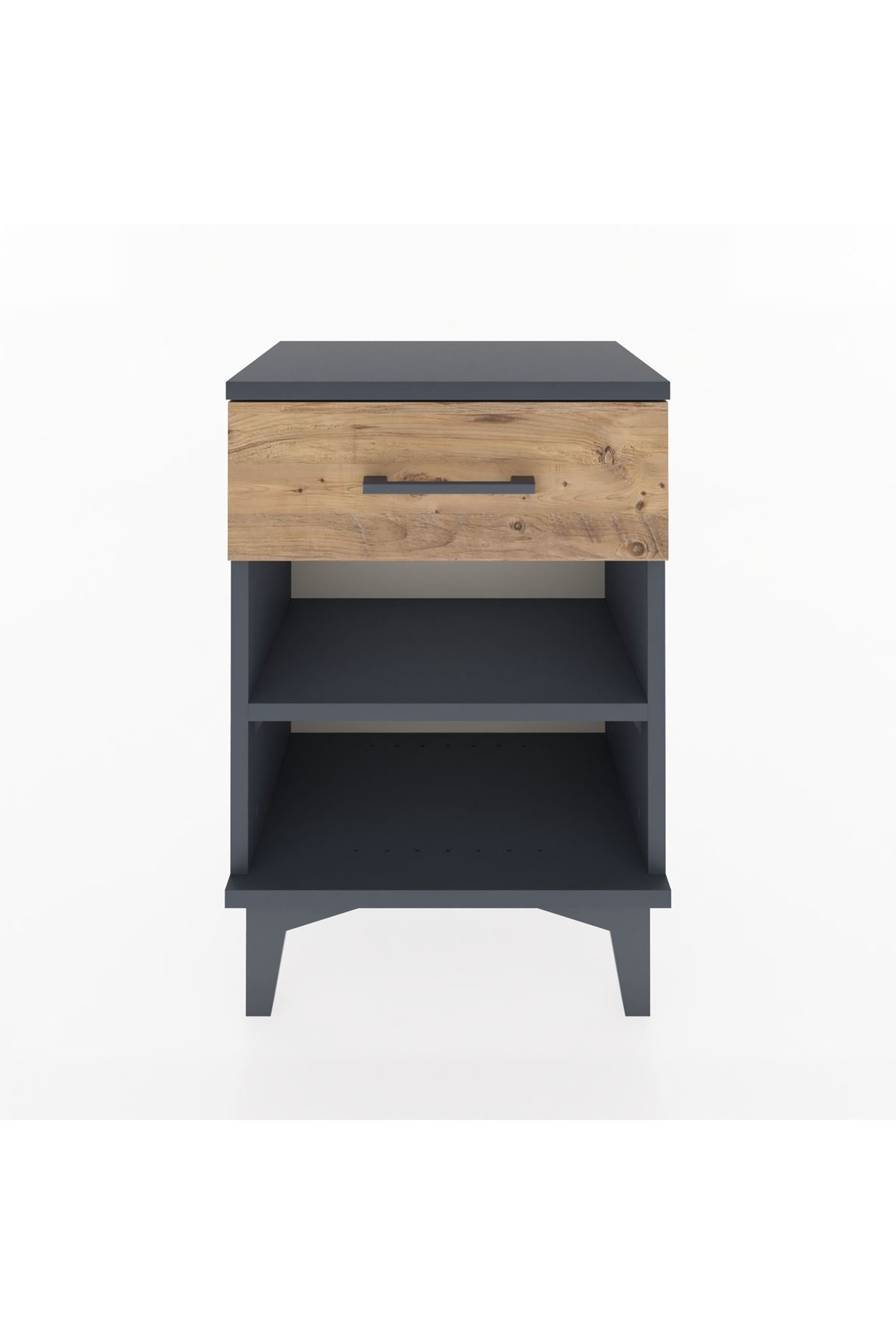 Arges Komodin Tek Raflı Tek Çekmeceli 44x30x64 Antrasit-Çam