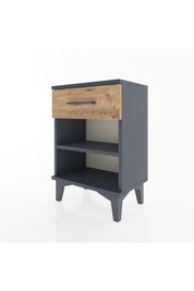Arges Komodin Tek Raflı Tek Çekmeceli 44x30x64 Antrasit-Çam