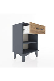 Arges Komodin Tek Raflı Tek Çekmeceli 44x30x64 Antrasit-Çam