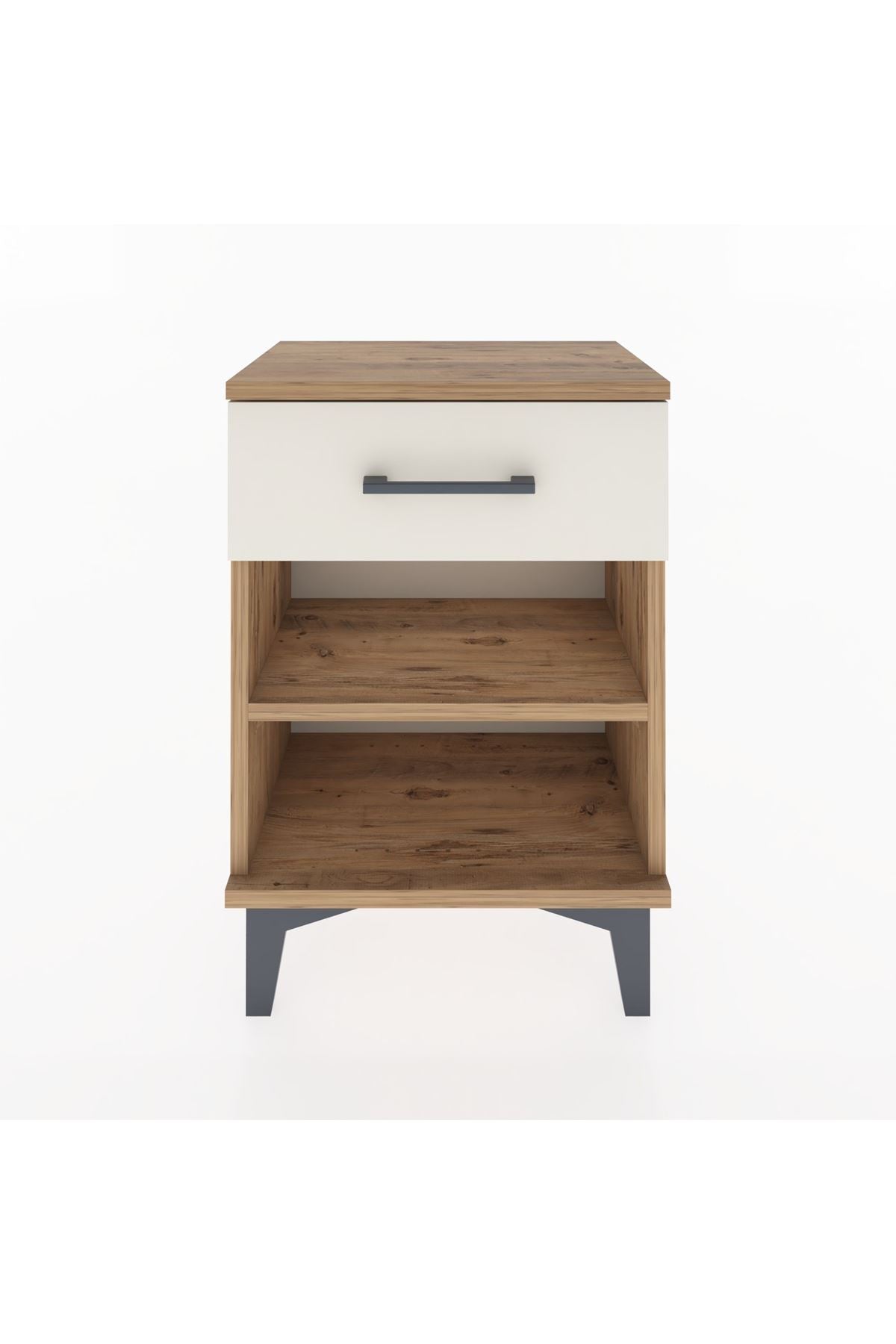 Arges Komodin Tek Raflı Tek Çekmeceli 44x30x64 Çam-Aytaşı