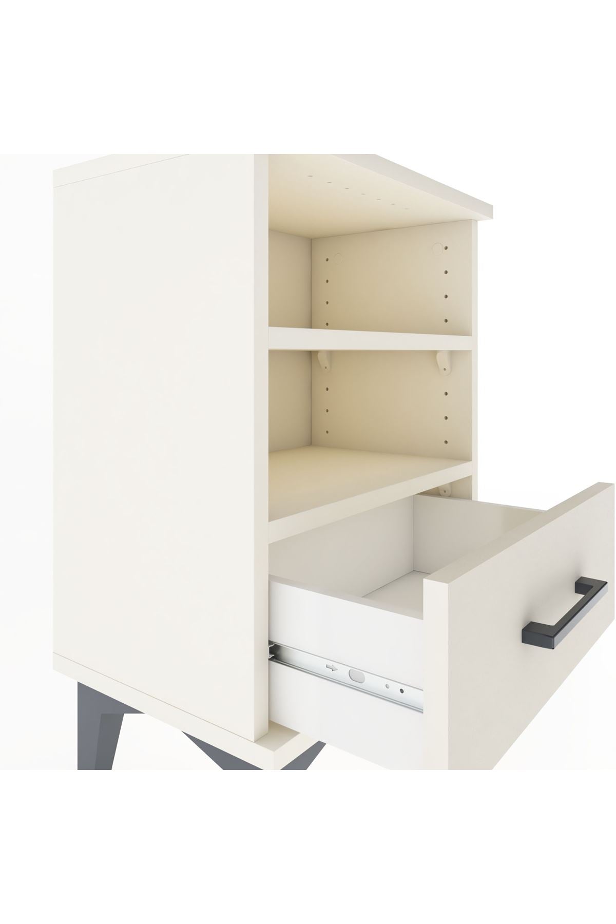 Arges Komodin 2 Raflı Tek Çekmeceli 44x30x64 Aytaşı-Aytaşı