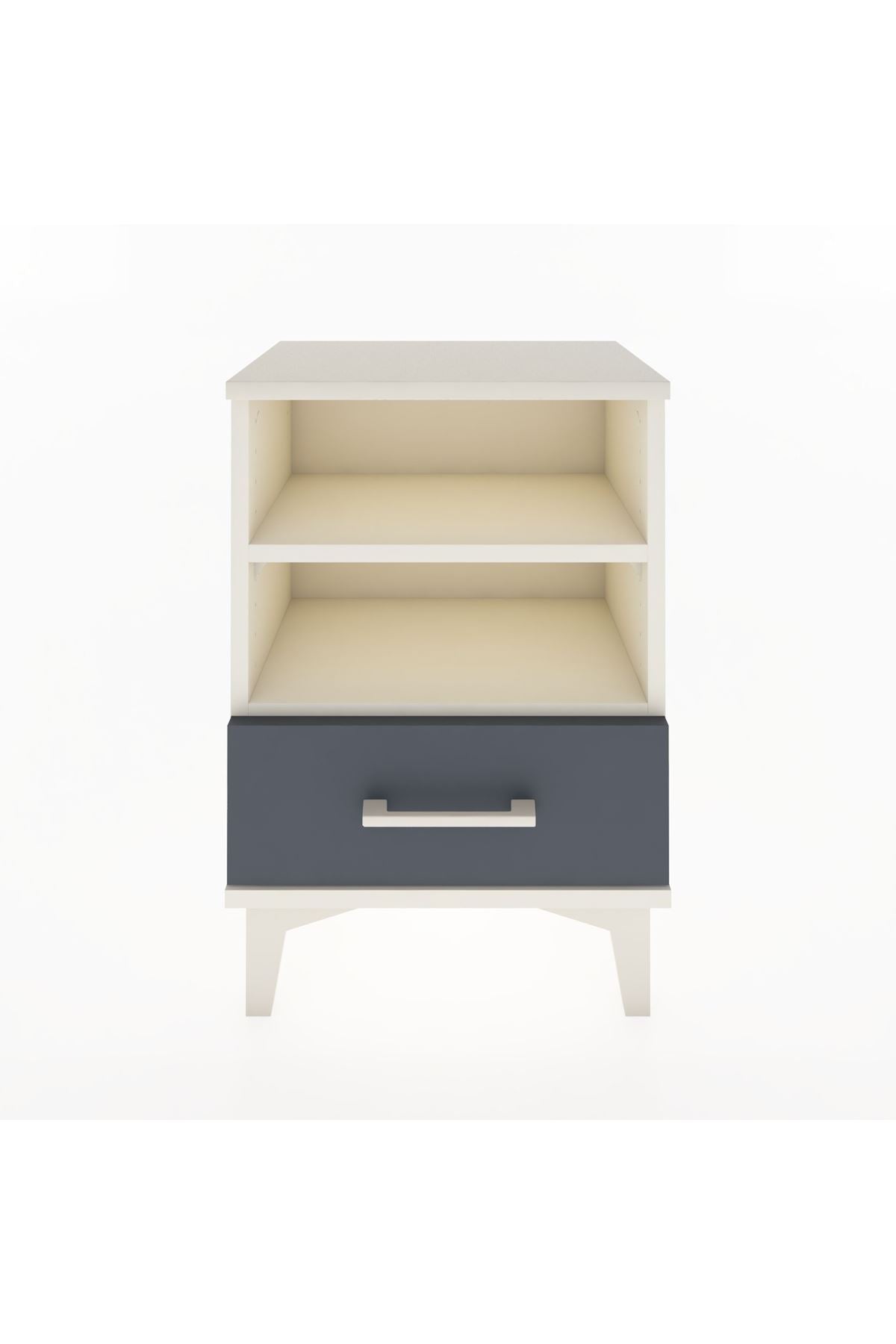 Arges Komodin 2 Raflı Tek Çekmeceli 44x30x64 Aytaşı-Antrasit