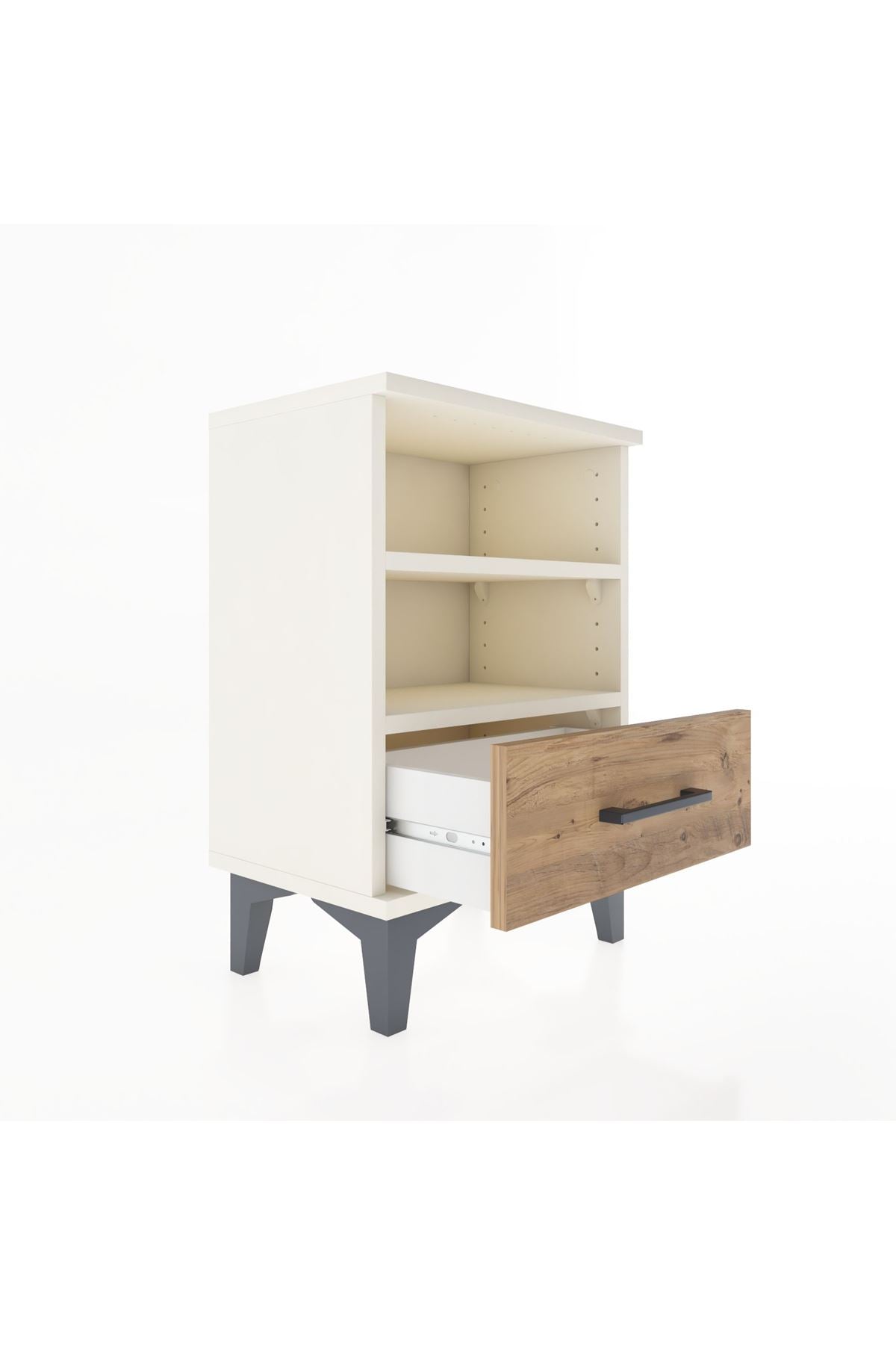 Arges Komodin 2 Raflı Tek Çekmeceli 44x30x64 Aytaşı-Çam