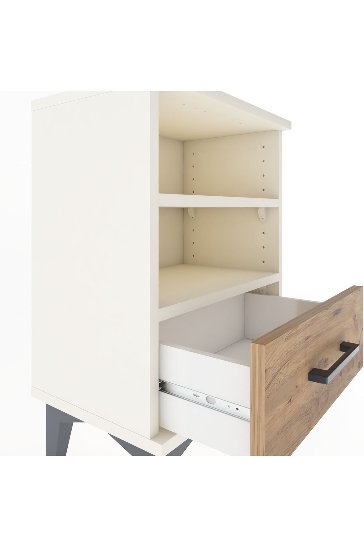 Arges Komodin 2 Raflı Tek Çekmeceli 44x30x64 Aytaşı-Çam