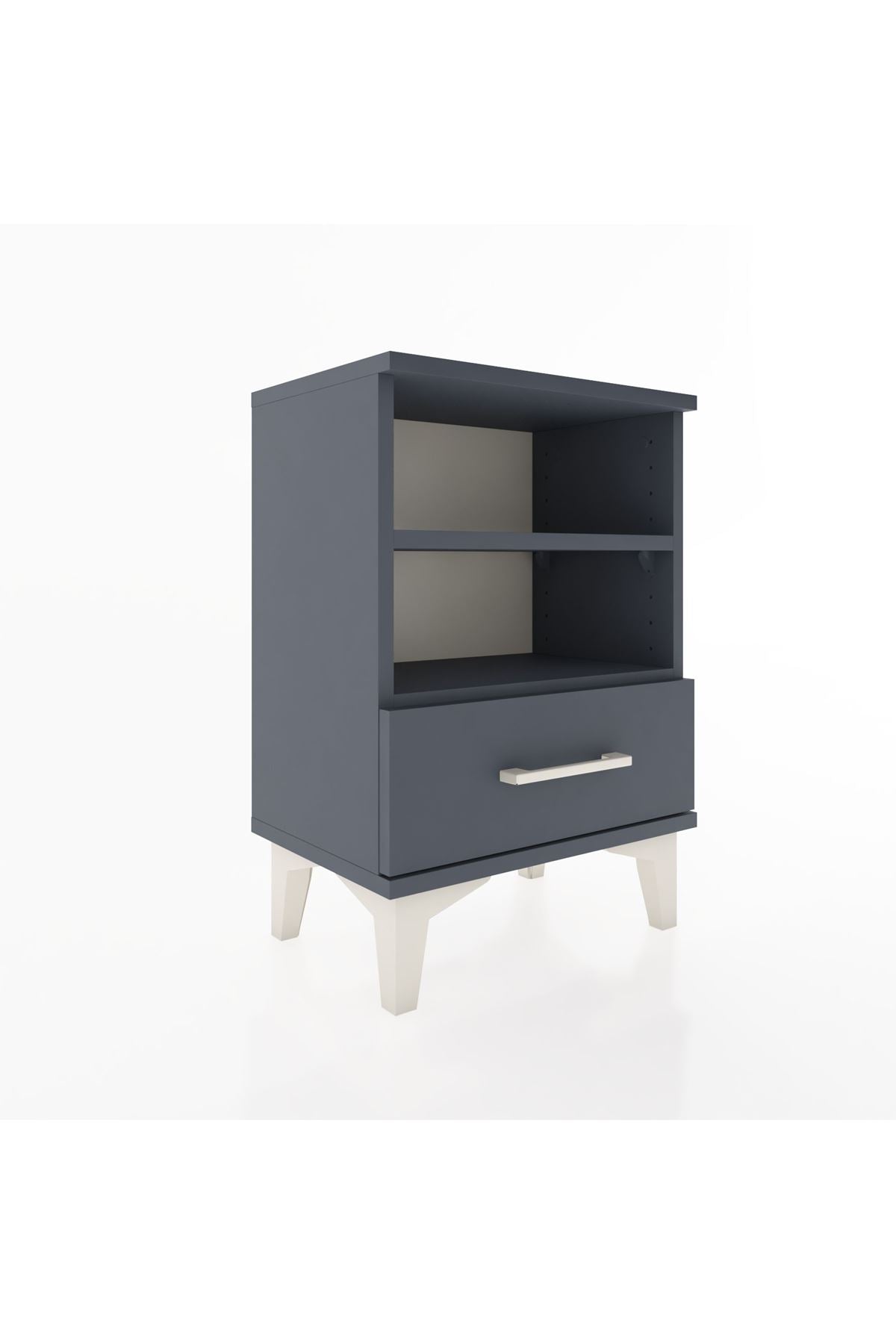 Arges Komodin 2 Raflı Tek Çekmeceli 44x30x64 Antrasit-Antrasit