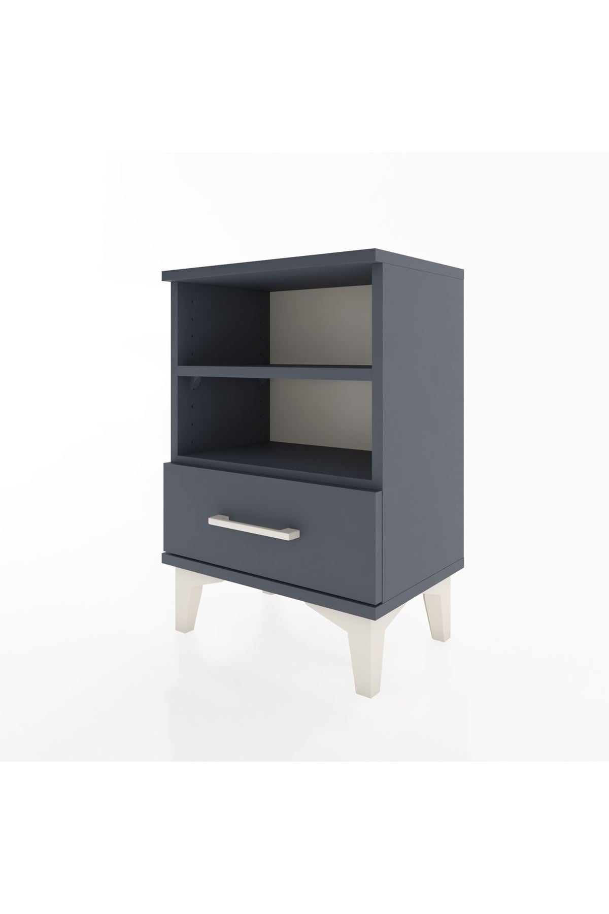 Arges Komodin 2 Raflı Tek Çekmeceli 44x30x64 Antrasit-Antrasit