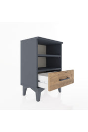 Arges Komodin 2 Raflı Tek Çekmeceli 44x30x64 Antrasit-Çam