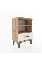 Arges Komodin 2 Raflı Tek Çekmeceli 44x30x64 Çam-Aytaşı