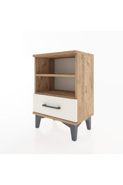 Arges Komodin 2 Raflı Tek Çekmeceli 44x30x64 Çam-Aytaşı