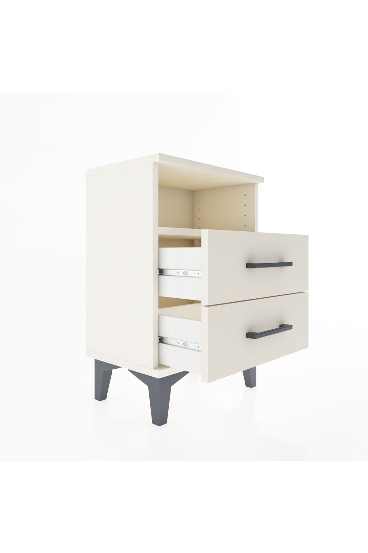 Arges Komodin Tek Raflı 2 Çekmeceli 44x30x64 Aytaşı-Aytaşı