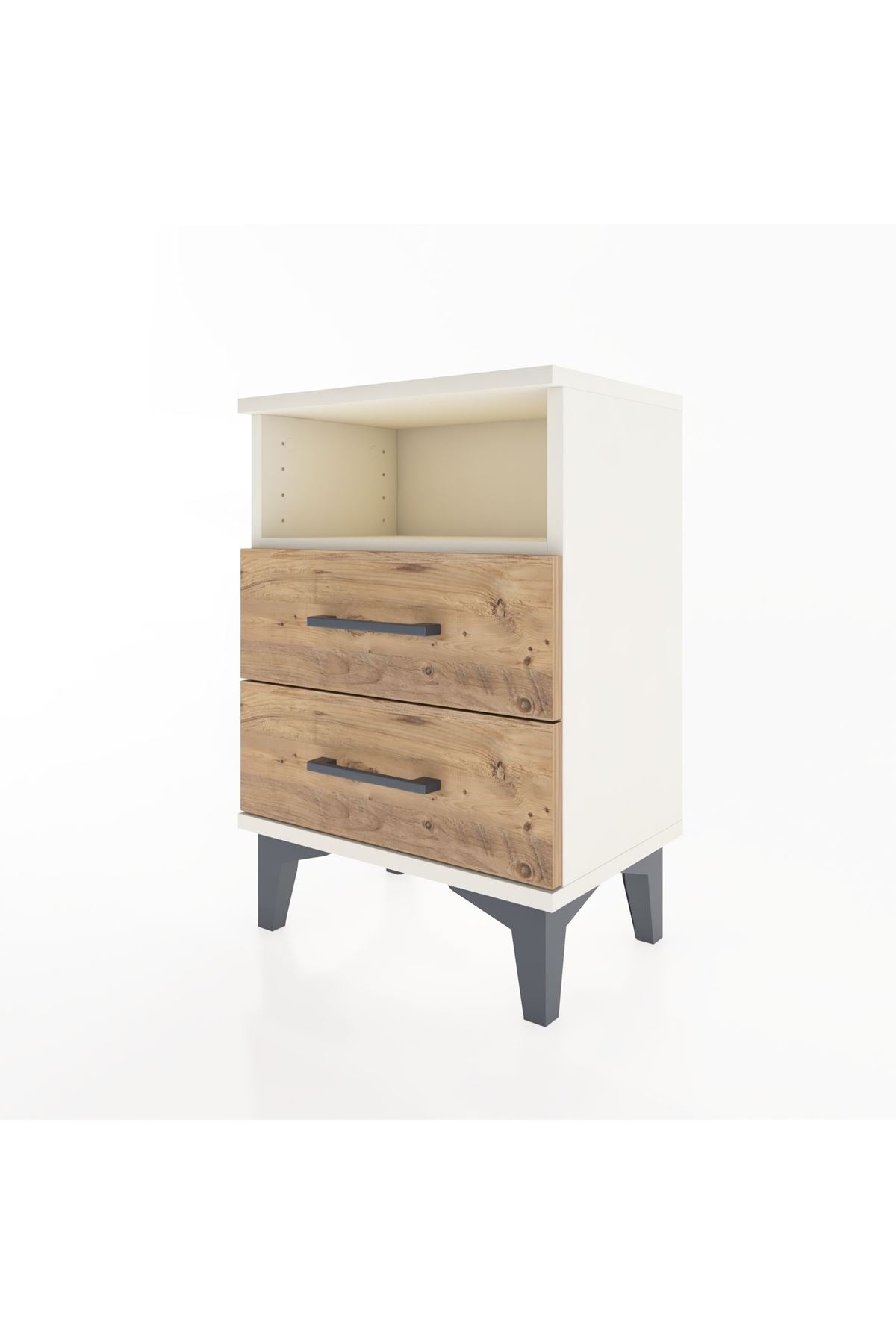 Arges Komodin Tek Raflı 2 Çekmeceli 44x30x64 Aytaşı-Çam