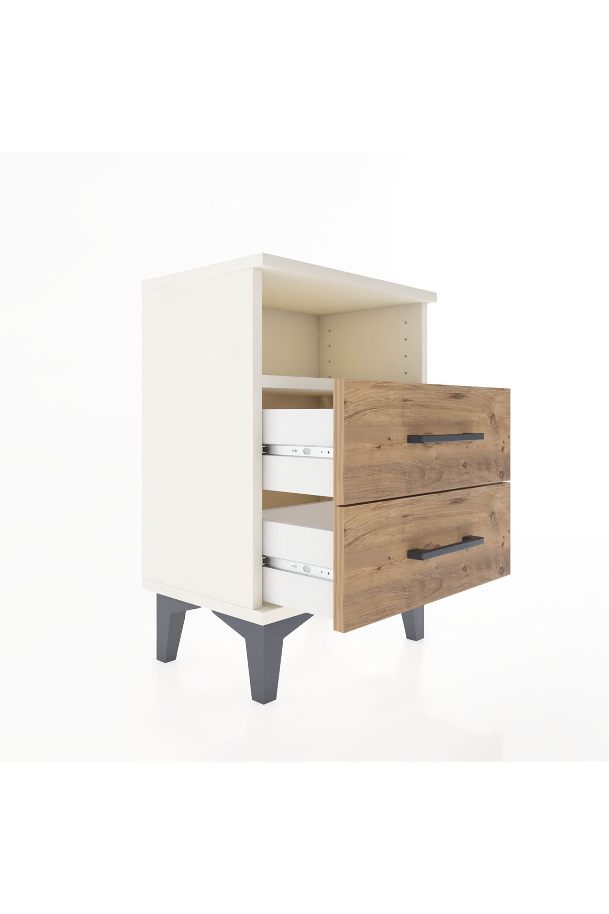 Arges Komodin Tek Raflı 2 Çekmeceli 44x30x64 Aytaşı-Çam