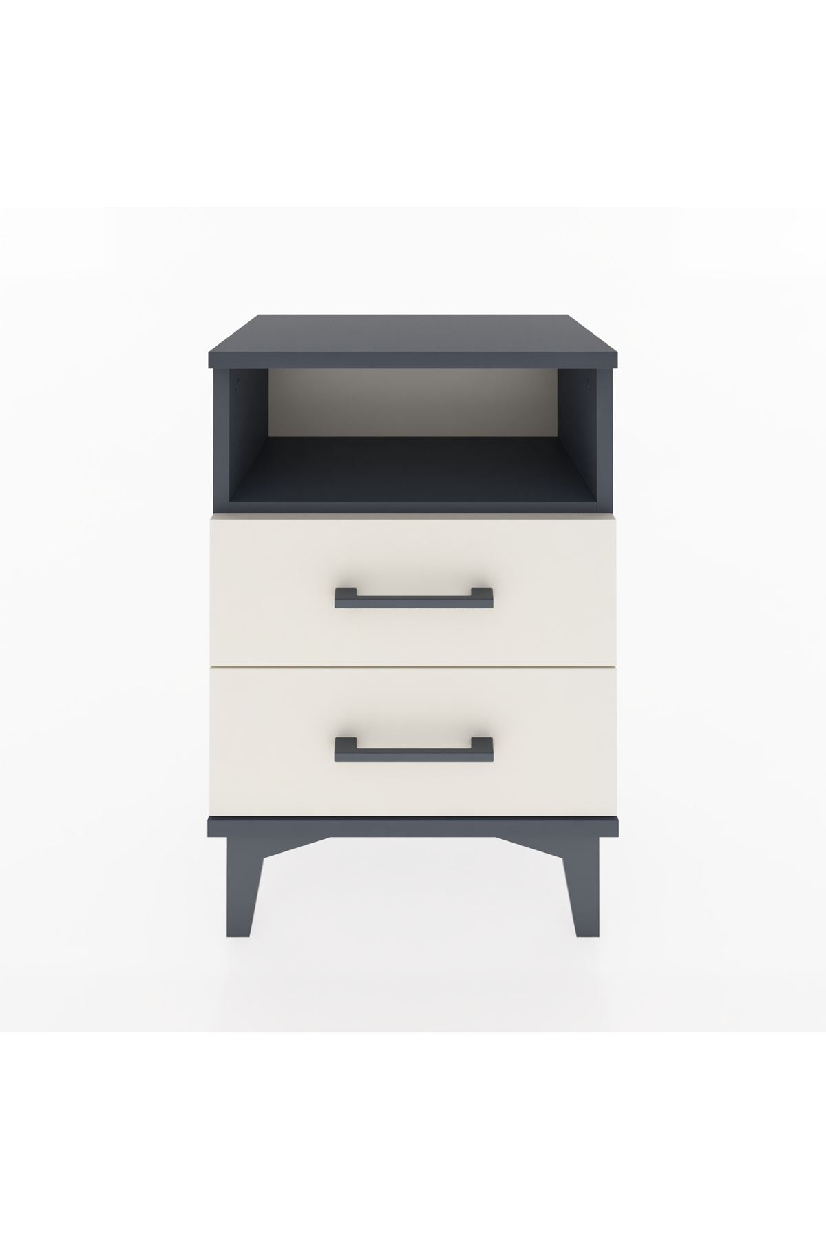 Arges Komodin Tek Raflı 2 Çekmeceli 44x30x64 Antrasit-Aytaşı