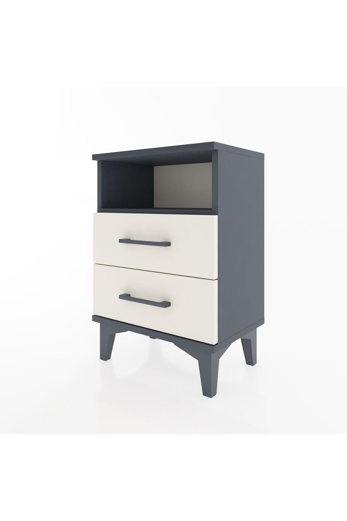 Arges Komodin Tek Raflı 2 Çekmeceli 44x30x64 Antrasit-Aytaşı