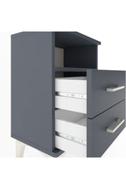 Arges Komodin Tek Raflı 2 Çekmeceli 44x30x64 Antrasit-Antrasit