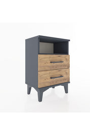 Arges Komodin Tek Raflı 2 Çekmeceli 44x30x64 Antrasit-Çam