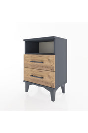 Arges Komodin Tek Raflı 2 Çekmeceli 44x30x64 Antrasit-Çam