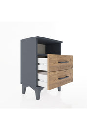 Arges Komodin Tek Raflı 2 Çekmeceli 44x30x64 Antrasit-Çam