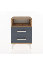 Arges Komodin Tek Raflı 2 Çekmeceli 44x30x64 Çam-Antrasit