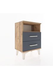 Arges Komodin Tek Raflı 2 Çekmeceli 44x30x64 Çam-Antrasit