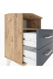 Arges Komodin Tek Raflı 2 Çekmeceli 44x30x64 Çam-Antrasit