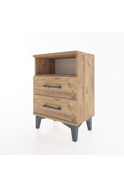 Arges Komodin Tek Raflı 2 Çekmeceli 44x30x64 Çam-Çam