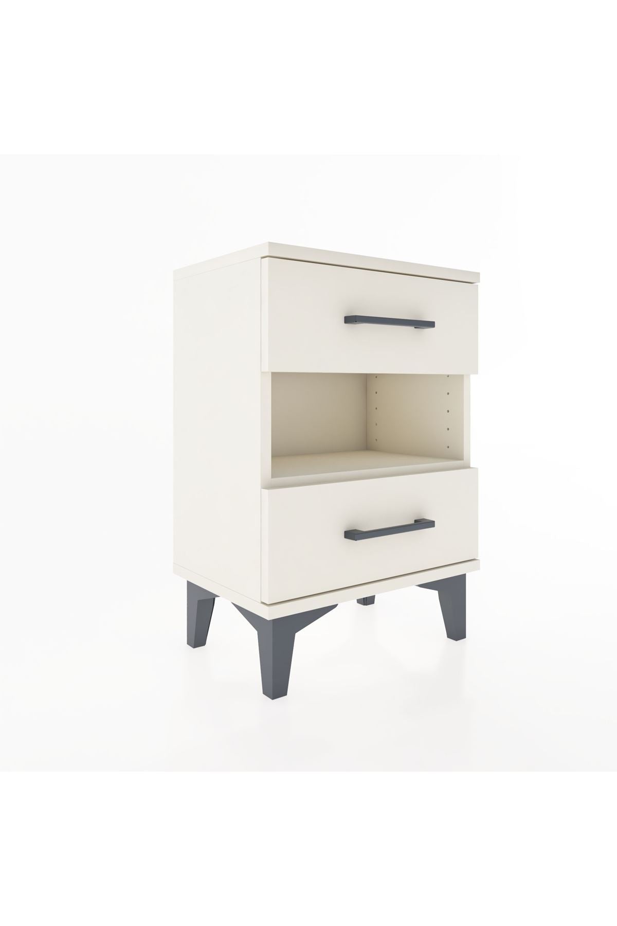 Arges Komodin Tek Raflı 2 Çekmeceli 44x30x64 Aytaşı-Aytaşı