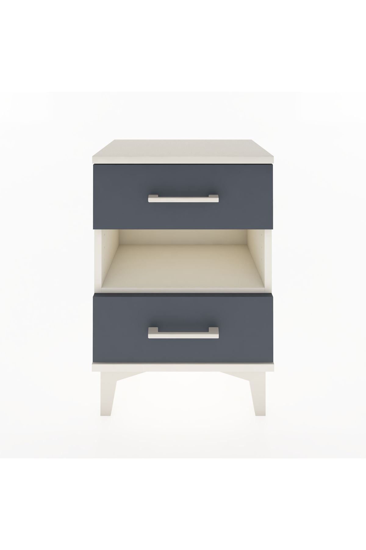 Arges Komodin Tek Raflı 2 Çekmeceli 44x30x64 Aytaşı-Antrasit