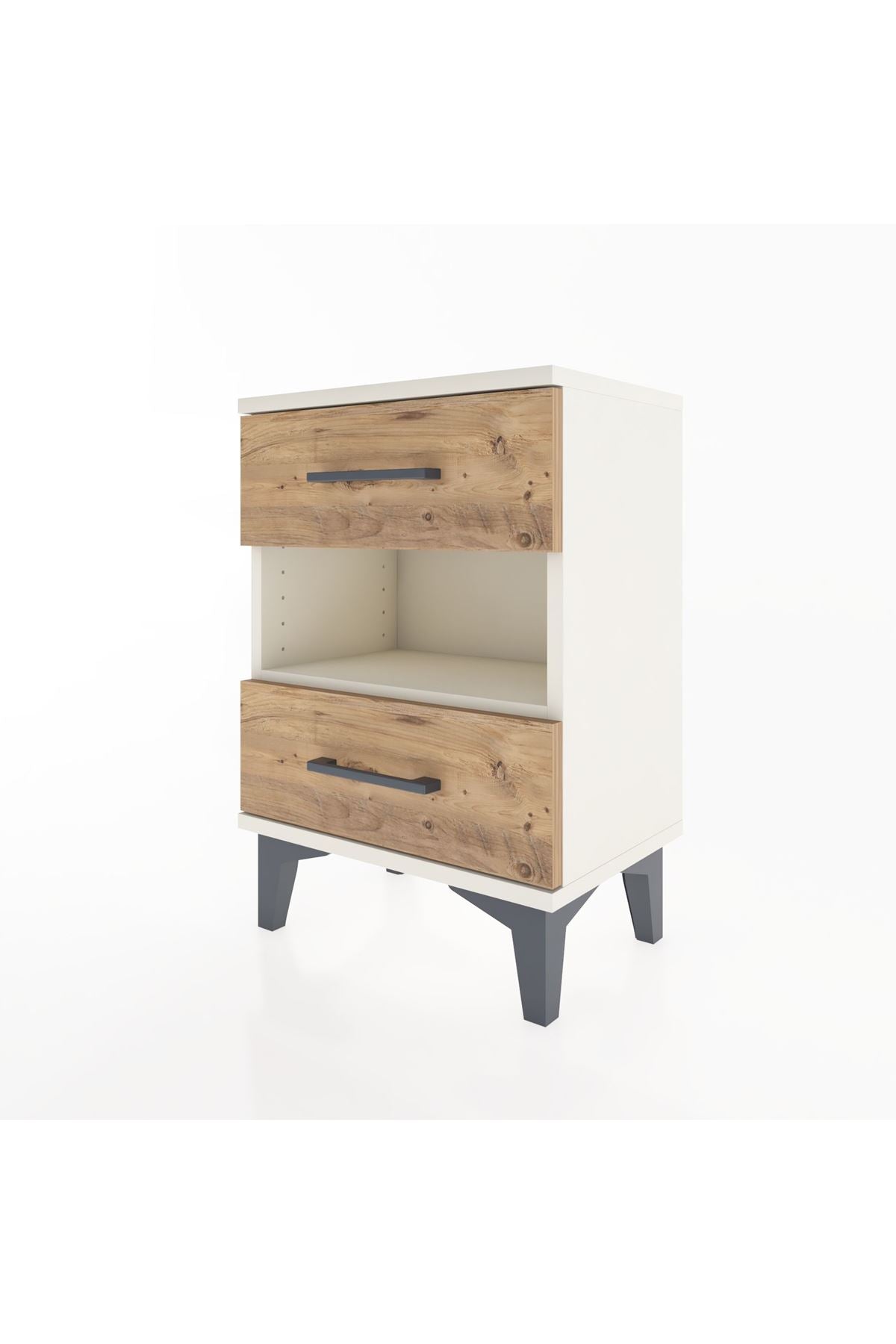 Arges Komodin Tek Raflı 2 Çekmeceli 44x30x64 Aytaşı-Çam