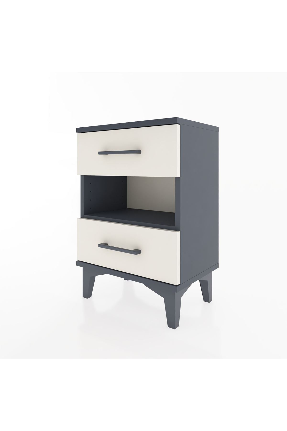 Arges Komodin Tek Raflı 2 Çekmeceli 44x30x64 Antrasit-Aytaşı