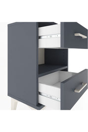 Arges Komodin Tek Raflı 2 Çekmeceli 44x30x64 Antrasit-Antrasit