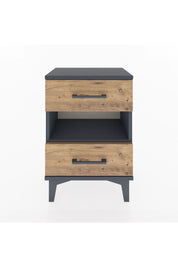 Arges Komodin Tek Raflı 2 Çekmeceli 44x30x64 Antrasit-Çam