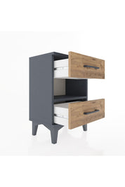 Arges Komodin Tek Raflı 2 Çekmeceli 44x30x64 Antrasit-Çam