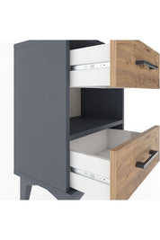 Arges Komodin Tek Raflı 2 Çekmeceli 44x30x64 Antrasit-Çam