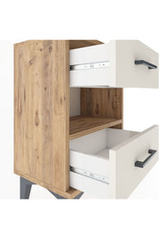 Arges Komodin Tek Raflı 2 Çekmeceli 44x30x64 Çam-Aytaşı