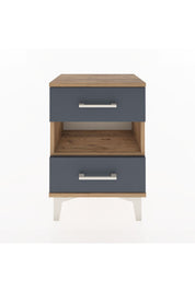 Arges Komodin Tek Raflı 2 Çekmeceli 44x30x64 Çam-Antrasit