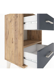 Arges Komodin Tek Raflı 2 Çekmeceli 44x30x64 Çam-Antrasit