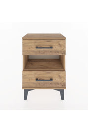 Arges Komodin Tek Raflı 2 Çekmeceli 44x30x64 Çam-Çam