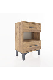 Arges Komodin Tek Raflı 2 Çekmeceli 44x30x64 Çam-Çam