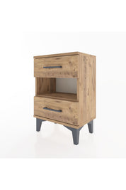 Arges Komodin Tek Raflı 2 Çekmeceli 44x30x64 Çam-Çam