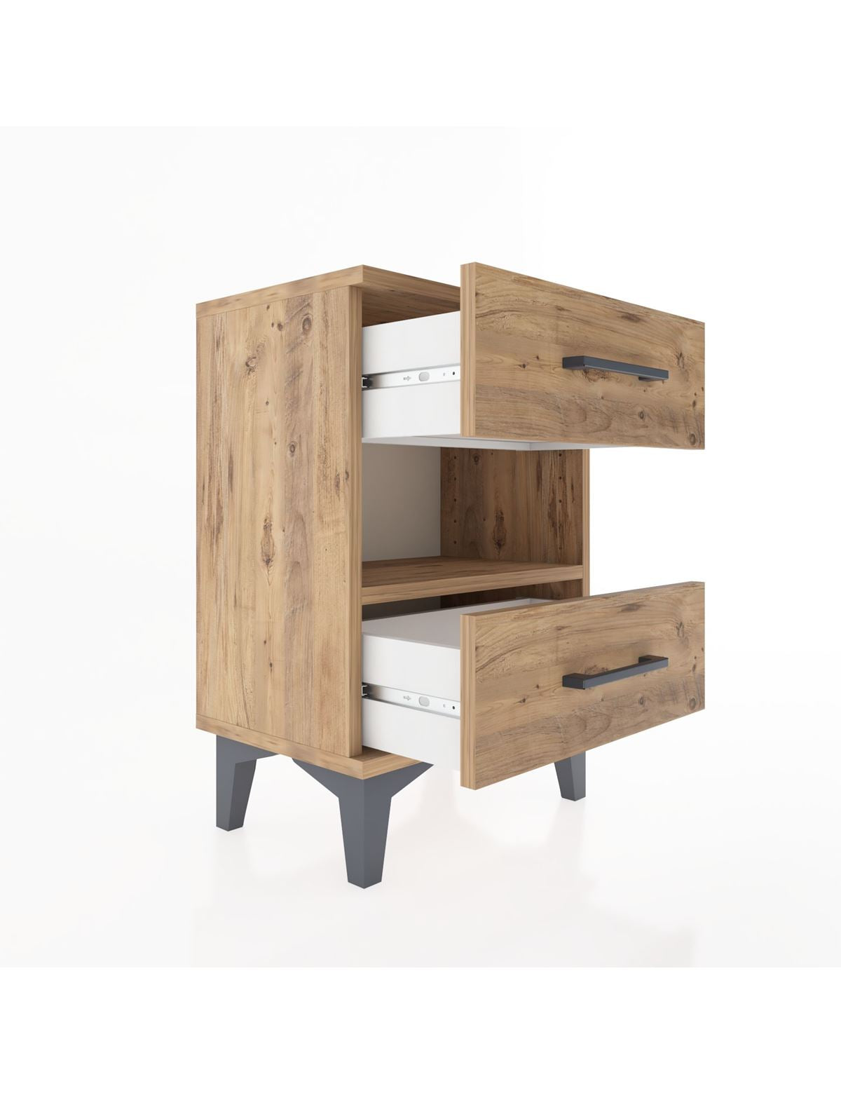 Arges Komodin Tek Raflı 2 Çekmeceli 44x30x64 - S07M006V9A
