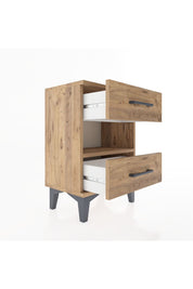 Arges Komodin Tek Raflı 2 Çekmeceli 44x30x64 Çam-Çam