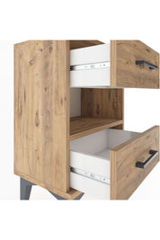 Arges Komodin Tek Raflı 2 Çekmeceli 44x30x64 Çam-Çam
