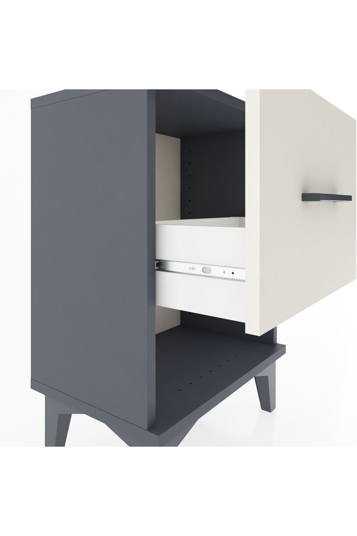 Arges Komodin Tek Çekmeceli 44x30x64 Antrasit-Aytaşı