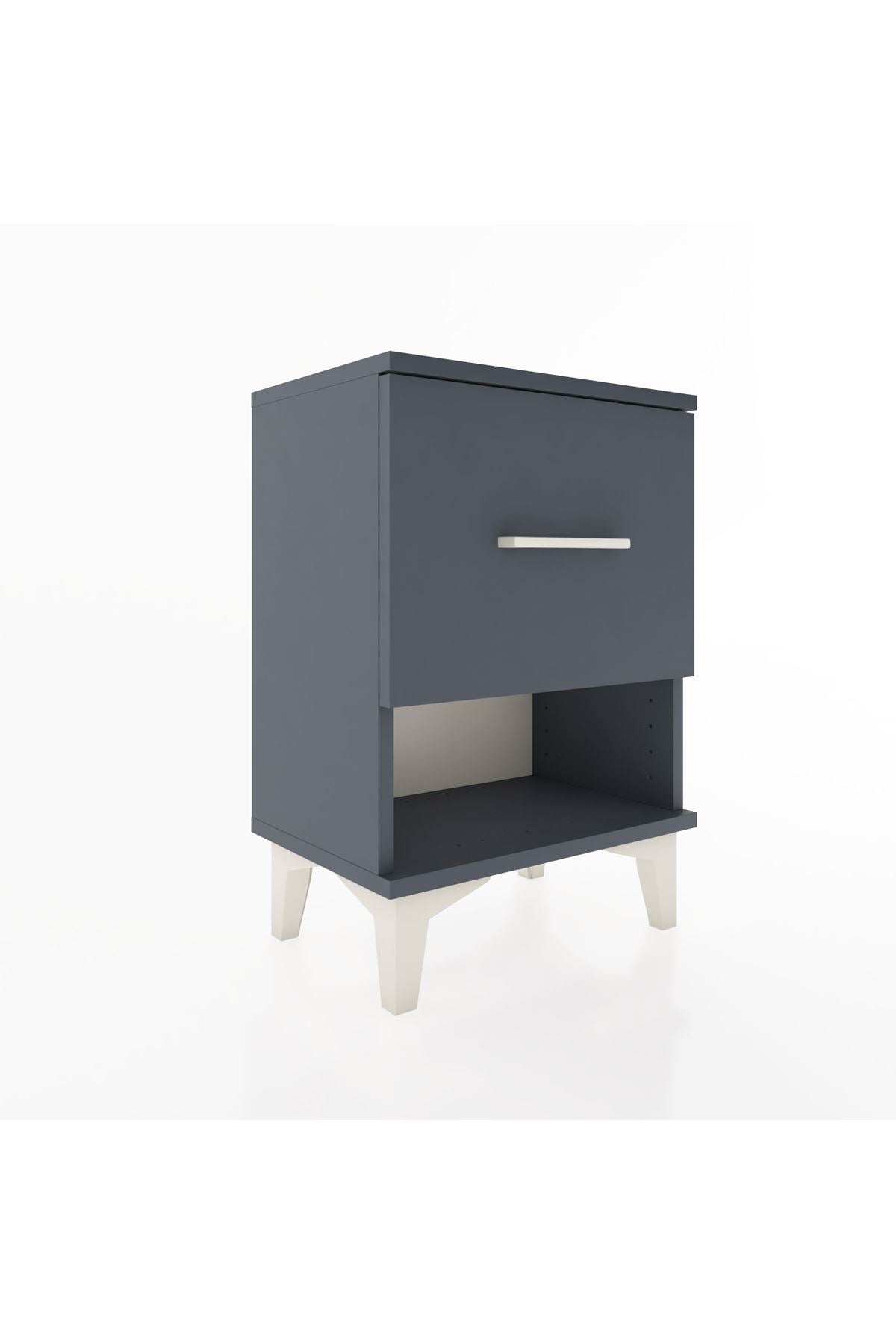 Arges Komodin Tek Çekmeceli 44x30x64 Antrasit-Antrasit